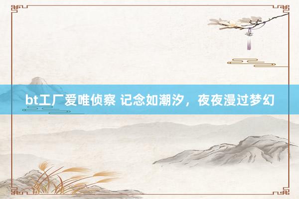 bt工厂爱唯侦察 记念如潮汐，夜夜漫过梦幻