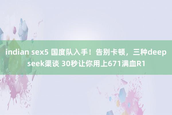 indian sex5 国度队入手！告别卡顿，三种deepseek渠谈 30秒让你用上671满血R1