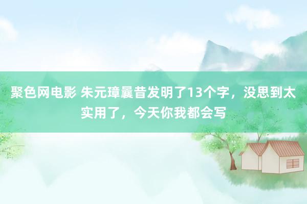 聚色网电影 朱元璋曩昔发明了13个字，没思到太实用了，今天你我都会写